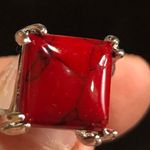 Ruby New Opaque Silver Ring Size 6 1/2 Photo 1