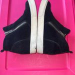 Steve Madden  Wedgie Sneakers Zip up Ankle Bootie Black Suede Leather 8M Photo 5