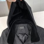 Donnybrook Coat Womens Large Wool Blend Hooded Velvet Trim Button Front Long Gray Photo 5