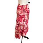 Dress U floral Print Maxi Skirt Asymmetrical Hem Fairy Ruffle Elastic Waist 16 Pink Photo 1
