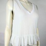Wildfox  White Peplum V Neck Sleveless Blouse XS Photo 0