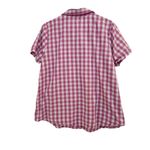 Woman Within  Casual Button Up Shirt Short Sleeve Pink Checkered Size XL 18/20 Photo 1