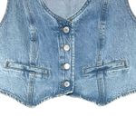 Lucky Brand NWT Women’s Liquid Cropped Denim Vest Light Wash Size Small Photo 4