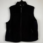 Eddie Bauer  Zip Up Mock Vest Polartec Black Zipped Pockets Sleeveless Size XL Photo 0