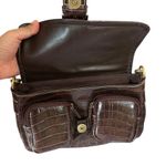 Revolve Vintage Y2K Shoulder Bag Vegan Crocodile Skin Chain Strap Brown Photo 12