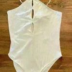 Topshop NWT Cream Ribbed Marquis Cutout Bodysuit, size M Photo 0