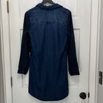 Cloth & Stone  Dark Blue Chambray Long Sleeve Mini Shirt Dress - Size Small Photo 8
