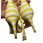 Alexandre Birman  Clarita Yellow White Heels Sz. 41 (9.5-10) Photo 4