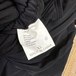 Womens Solid Black Ruched High Cut Side Tie One Piece Swimsuit XL NWOT Photo 4