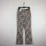 NWT House Of Sunny All You Need Is Love Peace Sign 70s Flare Pant Size 8 Vintage Brown Photo 14