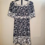 BCBG MaxAzria Black White Floral Jersey Dress XS Photo 4