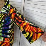 Just B Rainbow Tiger Stripe Flared 3/4 Sleeve Jacket Medium Photo 6