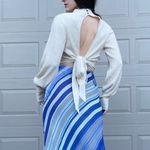 Reformation Osteria Cream Open Back Mock Neck Cashmere Sweater Gossamer XL Photo 4