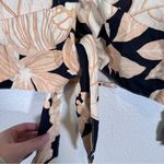 Rachel Zoe  Black Tan Linen Button Down Shirt Womens L Tie Front Beachy Summer Photo 6