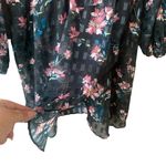 Devlin  Black Floral Alexis‎ Sheer Dress in Midnight Lotus Size Medium Photo 4