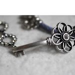 Premier Designs  Silver Tone Dangle Crystals Blue Braided Leather Cord Necklace Photo 2