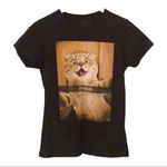 Goodie Two Sleeves  Snapcat kitty snap CAT tee T-shirt T shirt women's size M Photo 0