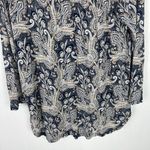 Lucky Brand Printed Woven Mix Top Button Front Navy Size Medium M EUC L1448 Photo 11