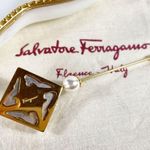 Salvatore Ferragamo Gold & Pearl Pin Photo 2