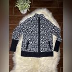 Rachel Zoe grey leopard print zip up sweater sz Large Photo 1