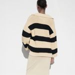 ZARA Cream and Black Chunky Oversized Sweater Photo 4