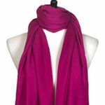 Women’s Bundle 3 Oblong Scarfs Solid Color Fringe Pink Peacock Blue Hot Pink Photo 8