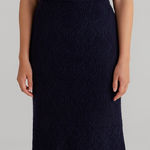 freshman1996 Navy Knit Midi Skirt Women's Size M Blue Size M Photo 0
