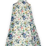 Likely  Pleated Maxi Dress White Multicolor‎ Floral Sleeveless Halter Size 4 Photo 0