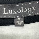 Luxology Laser Cut Out Sheath Dress W/Jeweled Round Neckline M Black/White Photo 2