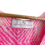 Amanda Uprichard Silk Block Print Design Sleeveless Blouse Tank Pink White Small Photo 9