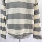 Socialite New  Striped Dolman Sleeve Mock Neck Sweater Grey Ivory Photo 10