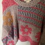 Cherokee Sincerely Jules: Colorful Knit Wool Blend Sweater- Bell Sleeve- Cropped- M Photo 11