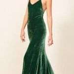 Reformation ππ Rimini Velvet Dress ~ Forest Green Small S NWT Photo 6