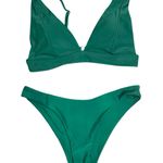 NWOT Forest Green Triangle High Cut Bikini Swimsuit Women’s Size Small Photo 0