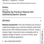 PacSun Playboy Shorts cream Denim 90s Nature Girl boyfriend Button Fly cut offs Photo 3