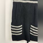 LUX Black Gray Striped Knit Empire‎ Waist Sleeveless Babydoll Sweater Dress Photo 2