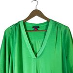 Vince Camuto Bright Green V Neck 3/4 Sleeve Tunic Top Women's Size L Photo 1