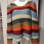 Dear John  Denim Leah Novelty Fruit Stripe  Scoop Neck Puff Sleeve Sweater Photo 0