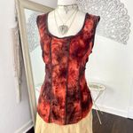 Dress Barn Early 2000's Burgundy Brown Whimsygoth Crushed Velvet Corset Style Top Photo 1