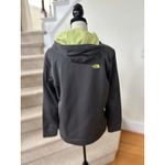 The North Face Grey Lime Green Long Sleeve Kangaroo Pocket Hoodie Photo 2