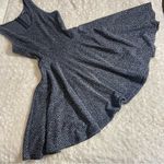 EXPRESS Fitted Circle Skirt Dress Knit Texture Black Grey Small S Photo 4