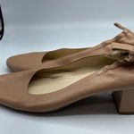 Everlane Nude Leather Round Toe Low Block Heel Womens 10 Chunky Heels Stretch Photo 6