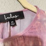 Lulus  Purple & Blue Tie Dye Puff Sleeve Blouse Womens M Boho Romantic Girly Photo 5