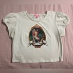 Sugar Thrillz White Crop Top with Marie Antoinette Portrait Size M Photo 0