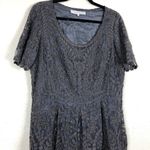 Gerard Darel Paris Brown Silk Lace Skater Dress Womens 12 Short Sleeve Formal Photo 5