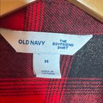 Old Navy  Red and Black Buffalo Check Plaid Flannel Boyfriend Shirt Size Medium Photo 3