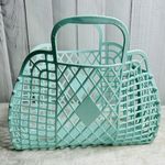 Sun Jellies Rubber Seafoam Green Original Jelly Basket Bag 12"H x 13"W Photo 2