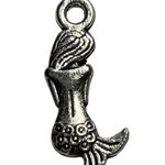 Mermaid Pendant Silver Tone Charm Bracelet Necklace Jewelry Craft Dangle u Naut Photo 1