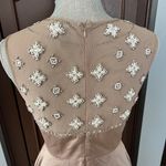 Label By Five Twelve Champagne Satin Beaded Dress Tan Size 4 Photo 7