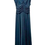 Halston Heritage HALSTON Strappy Evening Black Gown Maxi Dress Sz L Photo 3